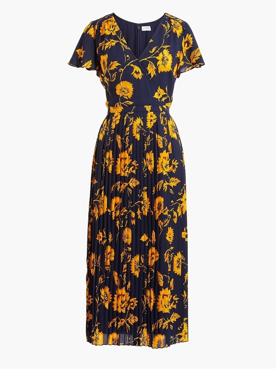 J. Crew Dresses & Skirts - J. Crew Printed Pleated Midi Wrap Dress